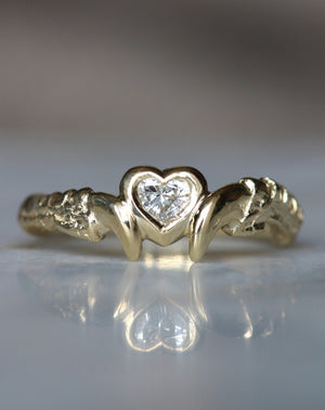 Diamond Sweetheart with Single Claw - RESIZE TO 'M 1/2' - RESERVED
