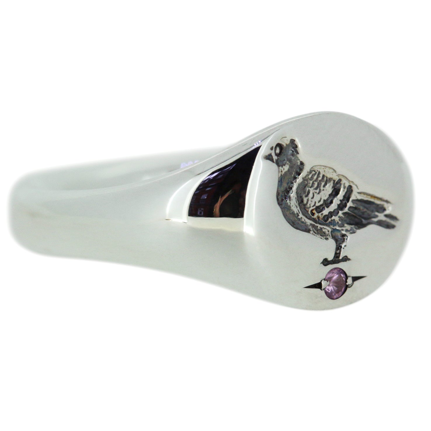 Heavyweight Pigeon Signet with Pink Sapphire