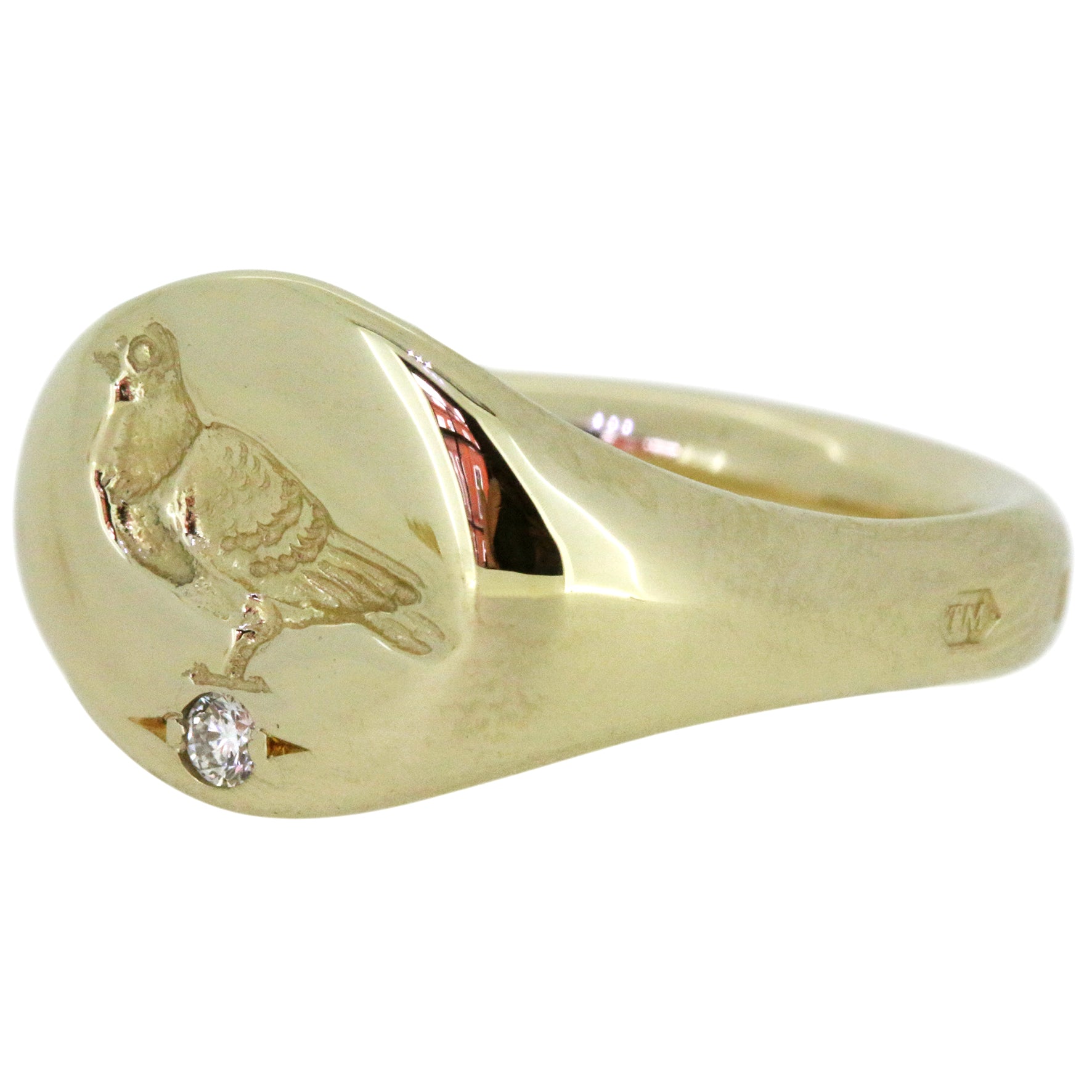 Heavyweight Pigeon Signet with Diamond - 9ct Gold