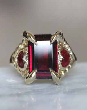 Claret Tourmaline and Ruby Triptych - resize to P 1/2 - RESERVED